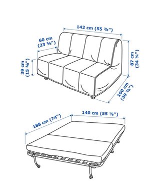Sofá Cama Gris 2 Plazas
