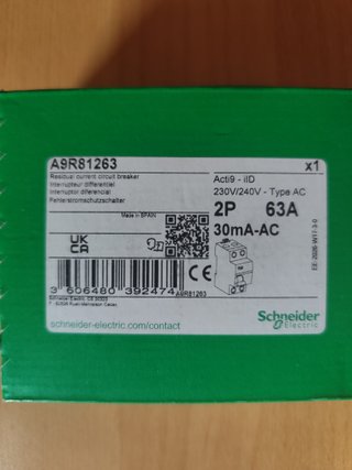 Diferencial Schneider 2p 63A  A9R81263