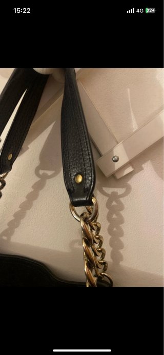 Borsa Michael Kors Pelle Nera Dettagli Oro