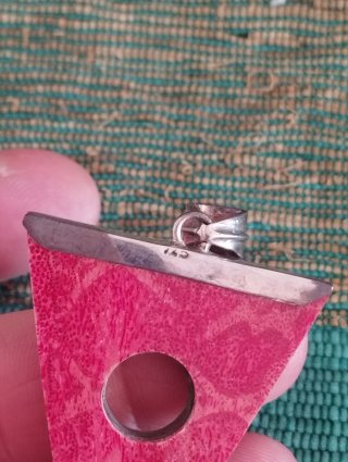 Colgante artesanal coral y plata ley