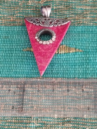 Colgante artesanal coral y plata ley