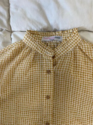 Camisa SusiSweetDress cuadros amarillo y blanco