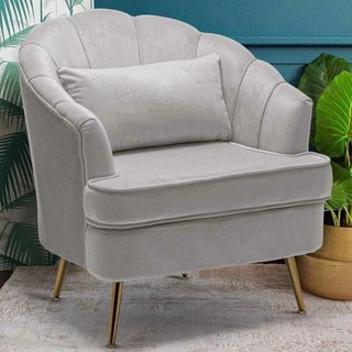Poltrona Sedia Relax in Tessuto e Metallo Imbottita Design