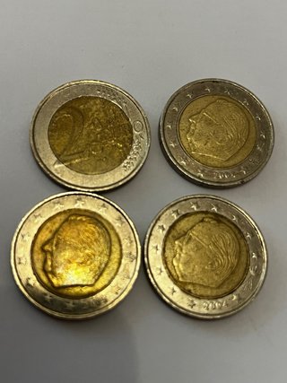 4 Monedas Bélgica 2002 y 2004