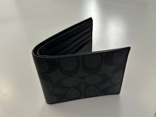 Cartera Coach Negra Lona Fina Hombre