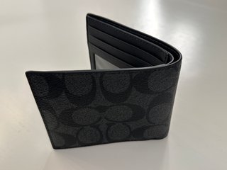 Cartera Coach Negra Lona Fina Hombre