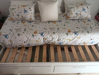 BRIMNES Cama Nido con Cajones y Colchones