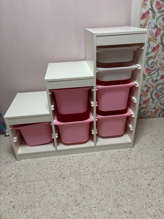 Mueble Almacenaje Infantil Ikea Rosa Blanco
