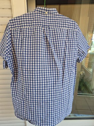 Camisa L.O.G.G. cuadros azul y blanco manga corta