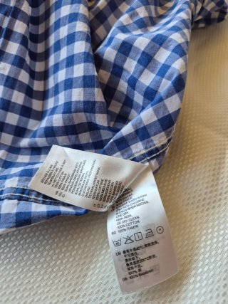 Camisa L.O.G.G. cuadros azul y blanco manga corta
