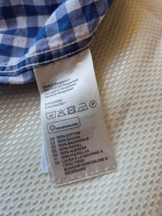 Camisa L.O.G.G. cuadros azul y blanco manga corta