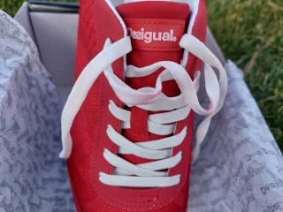Zapatillas rojas y blancas