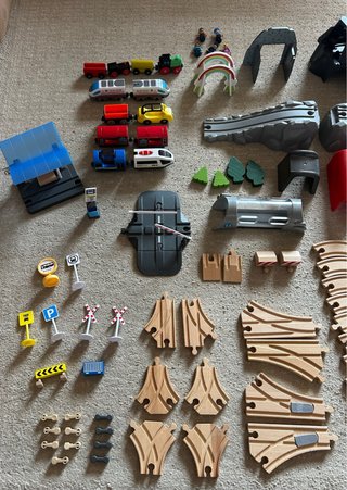 Gran lote circuito tren de madera BRIO/IKEA/Lidl