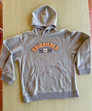 Sweater Quiksilver Cinza e Laranja