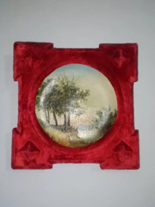 Plato antiguo  pintado a mano