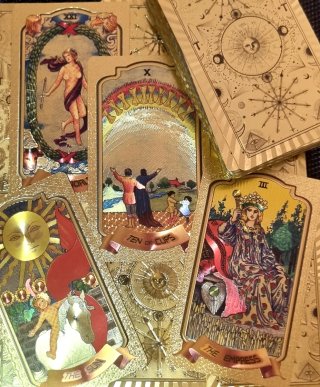 Baraja Tarot Rider Waite Cartas Doradas