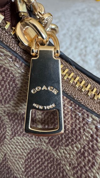 Mala Coach Monograma Bege e Castanho