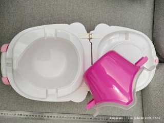 Orinal de viaje portátil rosa