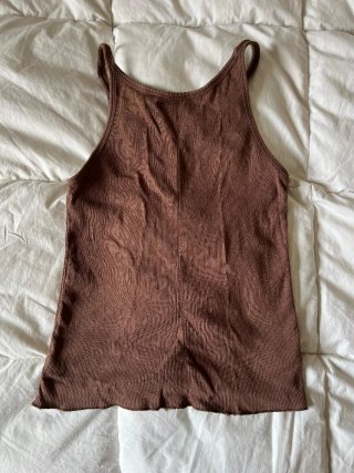 Camiseta tirantes marrón Mango Talla M