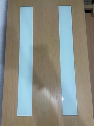 Mesa de comedor extensible madera maciza y cristal