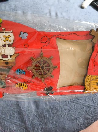 Marco de madera fotos pirata infantil