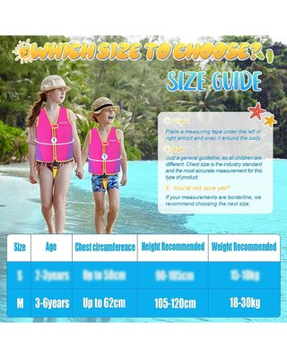 ★ Chaleco Natación Niños/Niñas 3-6 Años, Neopreno