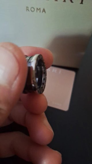 Anello fedina nero e argento