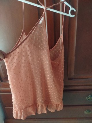 Camisa Stradivarius tirantes rosa salmón