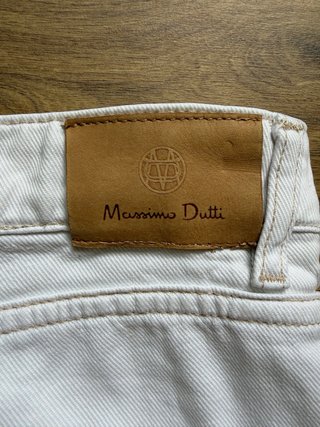 Pantalones blancos mujer T 38- Massimo Dutti