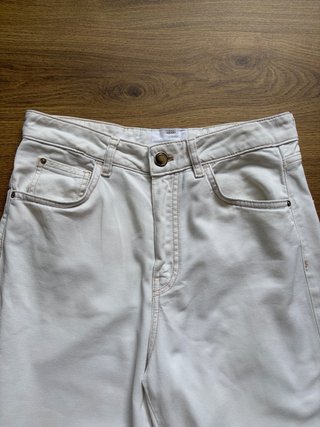 Pantalones blancos mujer T 38- Massimo Dutti