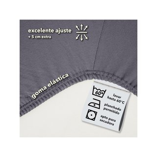 Sábana bajera ajustable algodón gris