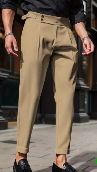 Pantalón Vintage Hombre Beige