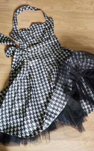 Vestido estampado pata de gallo