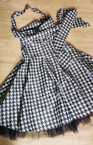 Vestido estampado pata de gallo