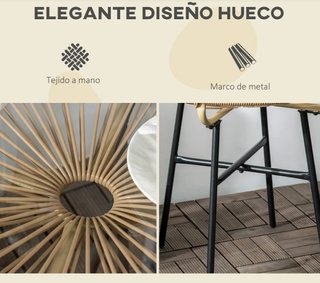 Tavolo Ausiliare in Rattan Sintetico