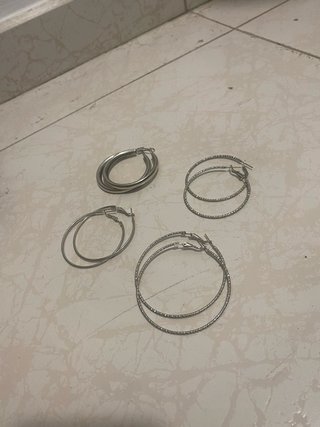 Pendientes Aro Plateados