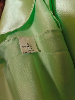 Camison corto seda tirante ajustable verde satin L