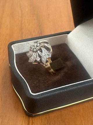 Anillo Oro 18k Diamantes Platino