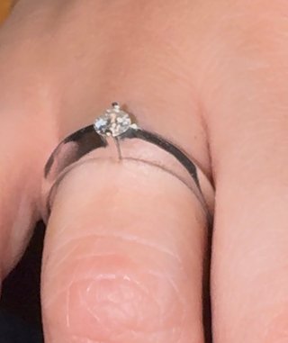 Anillo Solitario Oro Blanco 18k Diamante compromis