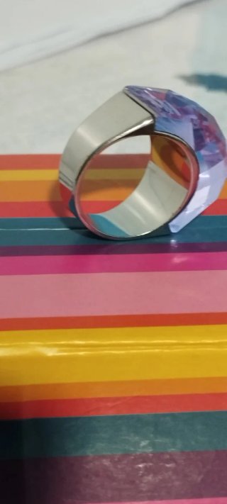 Anillo Acero Lila Pastel