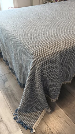 Fular Multiusos Texturizado Azul y Blanco