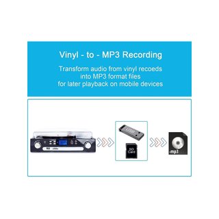 DIGITNOW! Tocadiscos Bluetooth con radio y