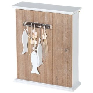 Armadietto Portachiavi da Parete in Legno con 6 Ganci