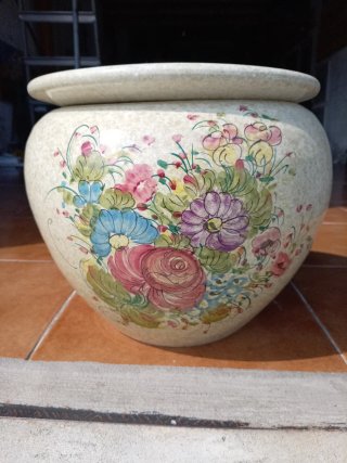 Portavasi in ceramica beige