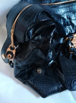 Bolso Philipp Plein Negro y Dorado Nuevo