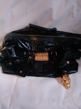 Bolso Philipp Plein Negro y Dorado Nuevo