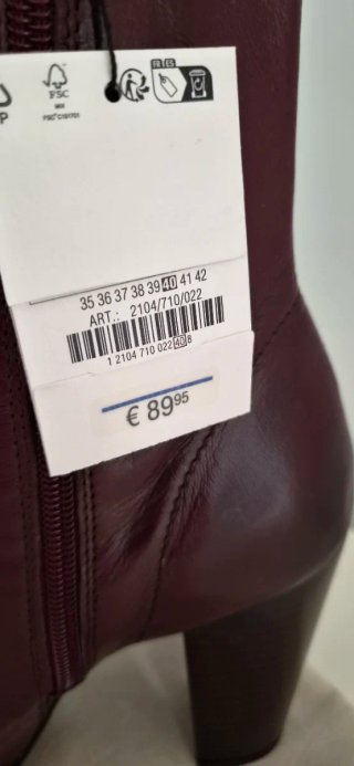 Botines de piel Zara rojo burdeos T40
