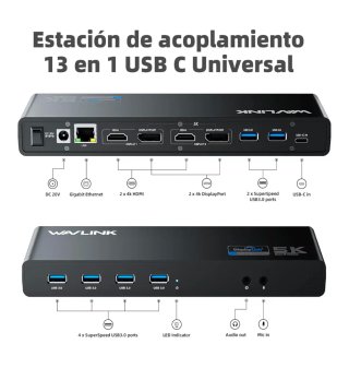 Estación Acoplamiento Wavlink 5K WL-UG69DK1