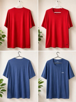 Camisetas Calvin Klein Roja y Boss Azul