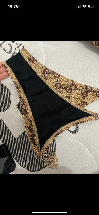 Bikini Gucci Talla Única Marrón/Dorado